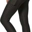 Conceited Scrunch Butt Leggings for Women - Anti Cellulite Textured - Tummy Control - Regular and Plus Size (XX-Large-3X-Large, Black With Pockets)