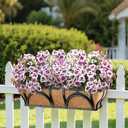 Grunyia Artificial Flowers 16Pcs Realistic Fake Pansy Silk Flowers UV Resistant for Outdoors, Lifelike Faux Pansies for Planters, Window Boxes, Spring Home Decor (White & Pink)