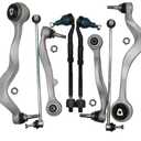 chefull 10Pcs Front Suspension Kit Lower Control Arm with Ball Joint Sway Bar Link Outer Tie Rod End, Compatible with BMW E60 525i 528i 530i 545i 535i 550i M5