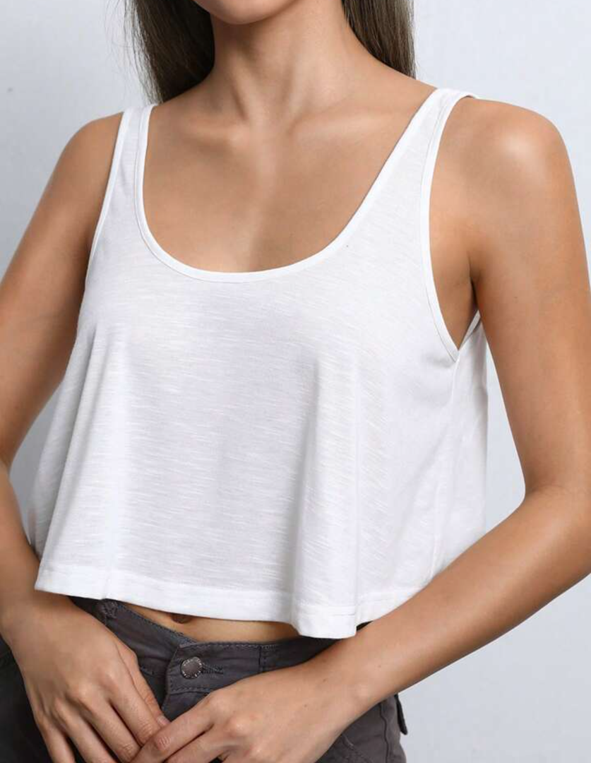 SHEIN EZwear Solid Crop Tank Top, Size S