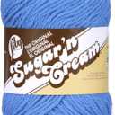 Lily Sugar 'N Cream The Original Solid Yarn, 2.5oz, Medium 4 Gauge, 100% Cotton - Blue - Machine Wash & Dry