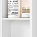 Qeke Stainless Steel Shower Niche 8" X 24", No Tile Needed Wall Niche Double Shelves, Recessed Shower Shelf for Bathroom Storage, Matte White