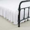 Bed Skirt Queen Size Ruffled Bed Skirt with Split Corners, 15 Inch Drop Dust Ruffle Bed Skirts with Platform, White