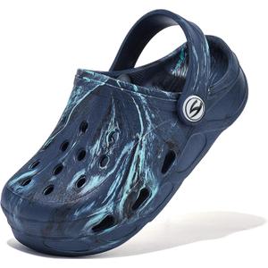 HOBIBEAR Toddler Boys Garden Shoes Cute Cartoon Slip On Classic Clogs Lightweight Summer Sandals Waterproof Water Shoes Beach Pool Shower Slides Dark Blue (Blue, US Toddler Size 4.5 to 5)