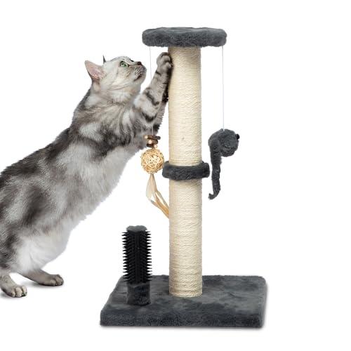 Best Pet Supplies Catify Cat Scratcher, Fun Interactive Scratchers, Posts, Poles, Claw Safe, Furniture Saver Indoor Play Support Natural Cat Behaviors Heavy Duty - Gray, 11.78 x 11.78