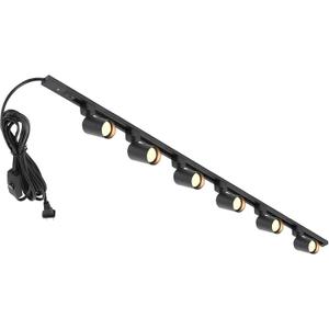 Plug in Track Lighting with Power Cord, 6-Light LED Track Lighting Kit with Track Rail, Modern Kitchen GU10 Track Lighting Fixtures Plug in Ceiling Light with 13FT Plug Cord, Black (No Bulbs)