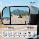 Tow Mirrors Compatible with 2009-2018 Dodge Ram 1500, 2010-2018 2500 3500, Flip Up Extended Trailer Towing Side Mirrors w/Smoked Turn Signal, Power Heated, Chrome