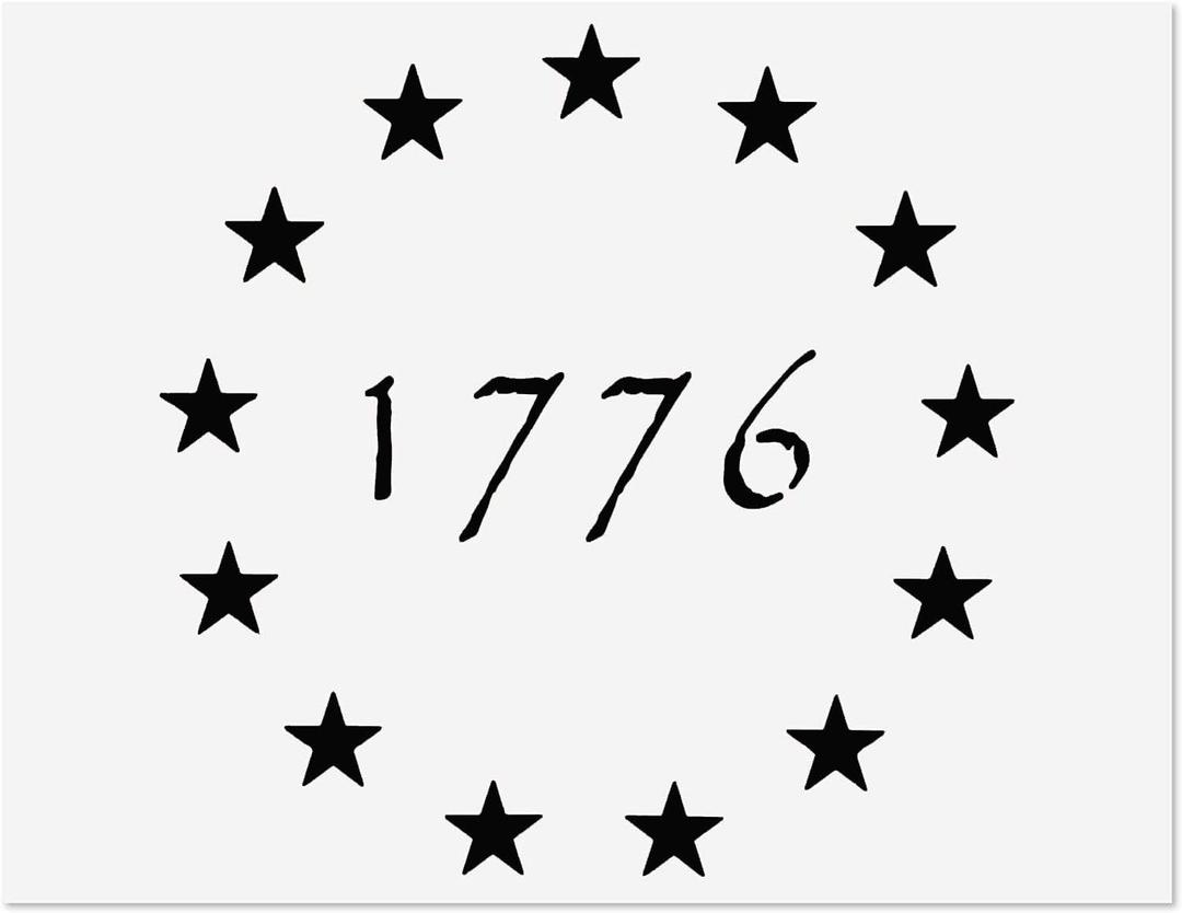 1776 13 Stars Betsy Ross Stencil Template - Reusable 4th of July Stencil of American Flag Pattern Stencil for Independence Day Decorations Painting Wood & Wall Art (10.5"x14.82")