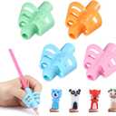 Mr. Pen- Pencil Grips for Kids Handwriting, 4 Pack with 4 Clips, Pencil Grips (Blue, Green, Orange, Pink)