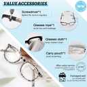 MARE AZZURO Blue Light Blocking Reading Glasses Women Cute Round Readers 1.0 1.25 1.5 1.75 2.0 2.25 2.5 2.75 3.0 3.5 4.0