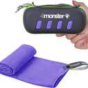 4Monster Camping Towel Super Absorbent-Quick Dry Microfiber Towel Ultra Compact & Soft-Travel Towel Lightweight for Backpacking, Hiking, Gym, Beach, Swimming, Yoga, Purple