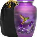 Trupoint Memorials Urns for Human Ashes Adult Female and Male, Decorative Burial Urn, Funeral Cremation Urns for Women and Men - Large Hummingbird