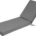 Chaise Lounge Cushions Outdoor,Anti-Slip Silicone Particles Pool Lounge Chair Cushions with Ties,Waterproof Chaise Lounge Cushion for Outdoor Furniture (72 x 21 x 3 IN, Dark Gray)