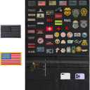 Tactical Patch Display Holder Panel, Foldable Military Patches Display Board Organizer for Collection Army Combat Morale Emblems, Black with Molle System