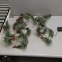 6.5FT Christmas Garland with Lights & Timer, 30 Led Prelit Lighted Cedar Garlands Decorations for Mantle - 8 Lights Modes Garland for Front Door Staircase Window Table Fireplace Kitchen Doorway Decor