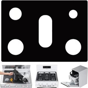 Stove Guard Stove Top Protector, Stove Cover Stove Guard Protector for Samsung Gas Burners, Thick Non Stick Stove Burner Covers Compatible with Samsung Gas Stove Washable Stove Protector (Silica Gel) (Silica Gel 0.4mm - Black)
