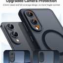 CANSHN Designed for Samsung Galaxy S25 Edge Case (2025) [Full Camera Protection] [Compatible with Magsafe] Translucent Matte Back Protective Phone Cover, Black