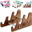 Novabright 1 Set Keyboard Display Stand, 3-Tiers Wooden Mechanical Keyboard Stand Holder for Desk Keyboards Display Shelf Tray for Computer Tablet Picture Frame Desktop Storage Decor