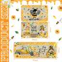 Timgle 3 Pcs Bee Kitchen Rugs Gnomes Rug Retro Style Non Slip Kitchen Print Floor Mat Washable Floor Comfortable Mat for Home Office Sink 17 x 29 Inch 17 x 47 Inch