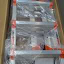 LANBITOU Ladder, A Frame 4 Step Ladder Extension, 14 FT Anti-Slip Multi Position & Storage Folding Ladder, 330 lbs Security Load Telescoping Aluminum Ladders for Stairs Home Indoor Outdoor Roof (Silver)