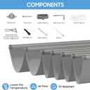 4'x18' Wave Retractable Sun Shade Sail Pergola Cover, Gray