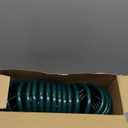 Pangda 100 Ft x 3/8'' Coil Garden Hose EVA Recoil Garden Self Coiling Expanding Water Hose with 6 Function Spray Nozzle Universal 3/4'' Brass Connector Fitting for Outdoor Yard(Green)