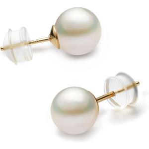 NORBU S925, AAAA+ Round Freshwater Stud Pearl Earrings for Women, Timeless Elegant Gifts for Her Mom Wife, Mothers Day/Wedding Anniversary/Christams