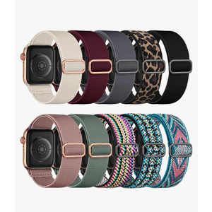 Maledan 5 Pack Stretchy Solo Loop Compatible with Apple Watch Band 40mm 38mm 41mm 42mm 44mm 45mm 46mm 49mm Women Men,Soft Nylon Elastic Braided Strap for iWatch Series 11 10 9 8 7 6 5 4 3 2 1 SE Ultra