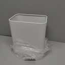 Cesun Small Bathroom Trash Can 2.1 Gallon Wastebasket, Modern Metal Garbage Can Office Waste Basket, White Stainless Steel Trash Bin for Bedroom, Home Office, Toilet, rv, Near Desk, Under Sink.