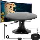 RV TV Antennas Roof Mounted, 720 Long Range Omni Directional Reception Digital HD Antenna Signal, with Super Signal Booster, 35ft HDTV Cable, for RV/Travel Trailer/Camper/Truck/Boat. (Black)