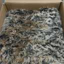 BATTILO HOME Large Brown Faux Fur Throw Blanket for Bed, Fall Fur Blanket and Throws, 60 x 80 Inches Super Soft Fuzzy Thick Warm Blankets for Couch, Reversible to Plush Velvet