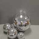 4 pack Large Disco Ball Silver Hanging Disco Balls Reflective Mirror Ball Ornament for Party Holiday Wedding Dance and Music Festivals Decor Club Stage Props (12 Inch, 8 Inch, 6 Inch, 4 Inch)