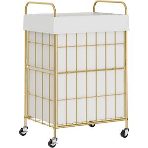 Laundry Hamper with Wheels, 90L Laundry Basket with Handle, Laundry Sorter with Removable Liner Bag
