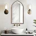 Farmhouse Wooden Arched Mirrors for Wall 13 X 24 Inch, White