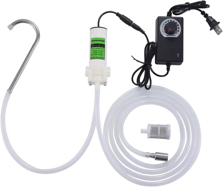 Food Grade Electric Water Transfer Pump With Speed Adjustable 110V for Ice Maker,Coffee Machine and Water Cooling,Auto Siphon Self Priming Pump for Bottling Wine,Beer and Kombucha,2L/Min,Low Noise