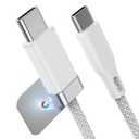 3 x Magtame StayCable USB C to C Cable with Magnetic Organizer Holder 3.3FT, 60W Fast Charging Braid Type-C Charger Cord, for iPhone 16/15 Laptop Car Desk Nightstand Cable Management Original Design (White)