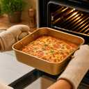 PRETYZOOM Square Baking Pan with Handle, 6 Inch Deep Stainless Steel Roasting Pan for Cake Brownie Lasagna, Square Bakeware for Oven Cooking, Non-Toxic & Heavy Duty, Dishwasher Safe