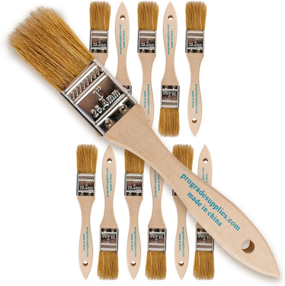 Pro Grade - Chip Paint Brushes - 12 Ea 1 Inch Chip Paint Brush Light Brown