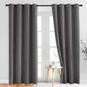 NICETOWN Gray Blackout Curtains for Bedroom 84 inches Long - Thermal Drapes Grommet Room Darkening Light Blocking Curtains Window Treatments for Living Room (2 Panels, W52 x L84, Grey)