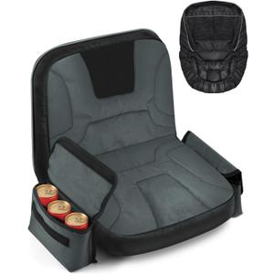 PACETAP Tractor Seat Cover with Drink Pouch, Heavy Duty 600D Oxford Waterproof Riding Lawn Mower Seat Cover Fits Kubota, for Cub Cadet, for Ford, for Mahindra, for Husqvarna (Black,Large)