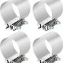 4Pcs x 3.5 Inch Exhaust Clamp Universal 3.5"Butt Joint Exhaust Band Clamp Stainless Sleeve Coupler For Mufflers Exhaust Pipe etc