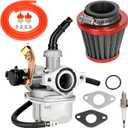 YOXUFA PZ19 Carburetor Carb Cable Choke for TaoTao Baja Kazuma Loncin Sunl Peace Sports Kayo Fox SSR Lazer 6 Kandi 50 70 90 110 125cc Chinese 4 Wheeler ATV Quad Pit Dirt Bike Go Kart Cart Moped Parts (Red)