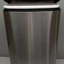 Amazon Basics Smudge Resistant Rectangular Trash Can With Soft-Close Foot Pedal, Brushed Stainless Steel, 50 Liter/13.2 Gallon, Satin Nickel Finish, 16.7"L x 14.7"W x 25.9"H