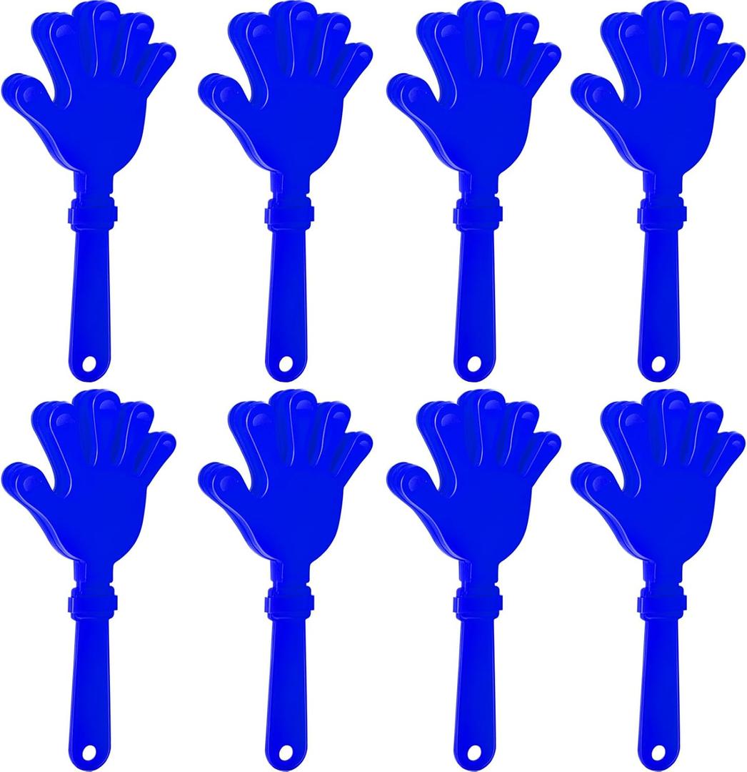 8 Pcs Hand Clappers Noisemakers 7.5 Inch Clappers Noisemakers Plastic Hand Clappers for Birthdays Game Football Sporting Events Cheers Supplies Dance Basketball Football Noisemakers(Blue)