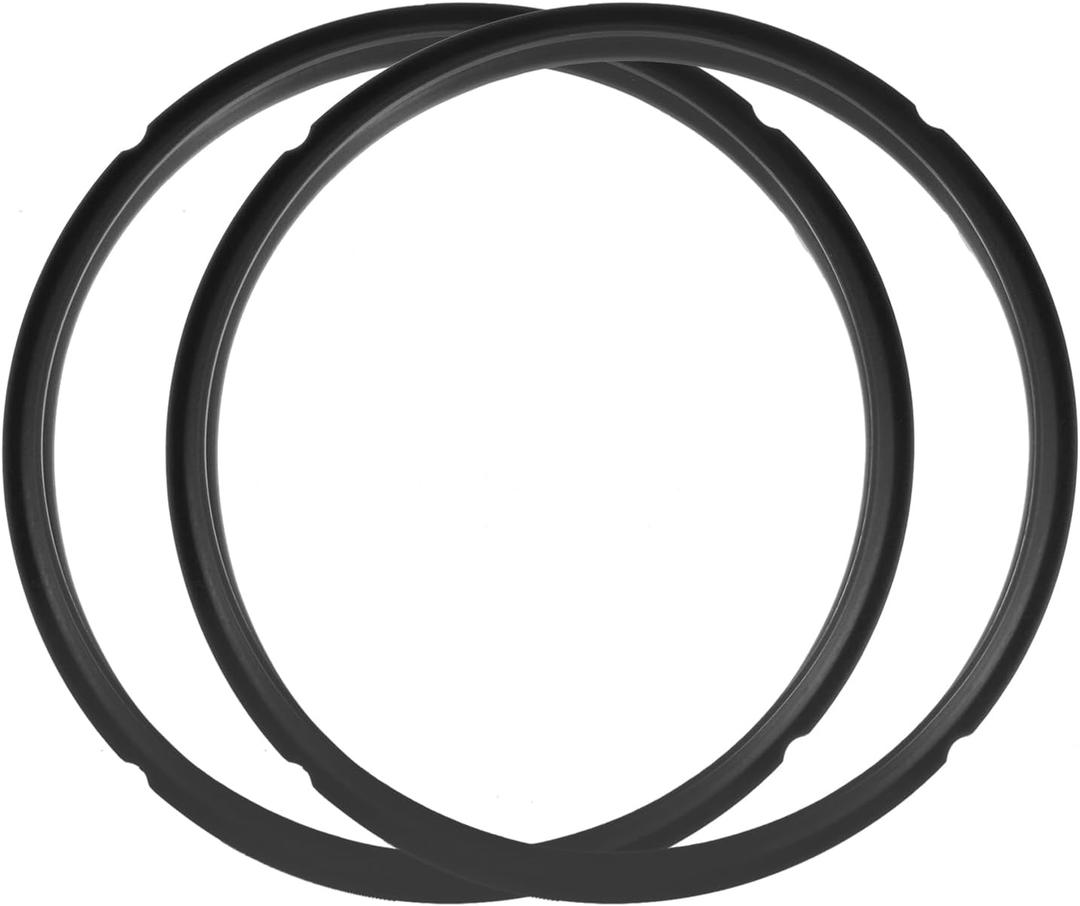 uxcell 2 Pcs Silicone Sealing Ring for Pressure Pot 5/6QT, Pressure Pot Inner Gasket Seal Rings Pressure Cooker Replacement Parts, Black