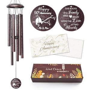50th Anniversary Wind Chimes Gifts for Men Women, Romantic 50 Year Anniversary for Couples, Parents, Wife, Husband, Friends, Happy Anniversaries Decorations