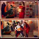 Bucherry 4.2 Feet Vintage Halloween Party Decoration Witch & Moon Cardboard Cutout Stand up Large Witch and Moon Photo Props Backdrop Standup for Vintage Halloween Party Decor