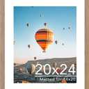 JCJMY 20x24 Picture Frame with 16x20 Mat, Display Photo 16x20 with Mat or 20 x 24 Without Mat, Wall Hanging Large 20 by 24 Poster Frame with Plexiglass, Rustic Brown