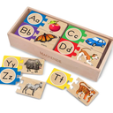 Melissa & Doug Self-Correcting Alphabet Puzzle (52 pcs) with Toy Storage Box, Wooden ABC Puzzles for Toddlers & Preschoolers, Montessori Learning Toys for Girls & Boys 4+
