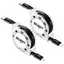 5 x Miger USB C to Lightning Cable [2Pack 4FT] Retractable iPhone Charger Fast Charging Type C to Lightning Cable Charger Cord MFi Certified for iPhone 14 13 12 11 Pro Max Mini XS XR X 8 7 6s 6 Plus 6 SE